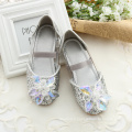 dernière conception brillant Sequins mariage enfants filles chaussures avec or et argent